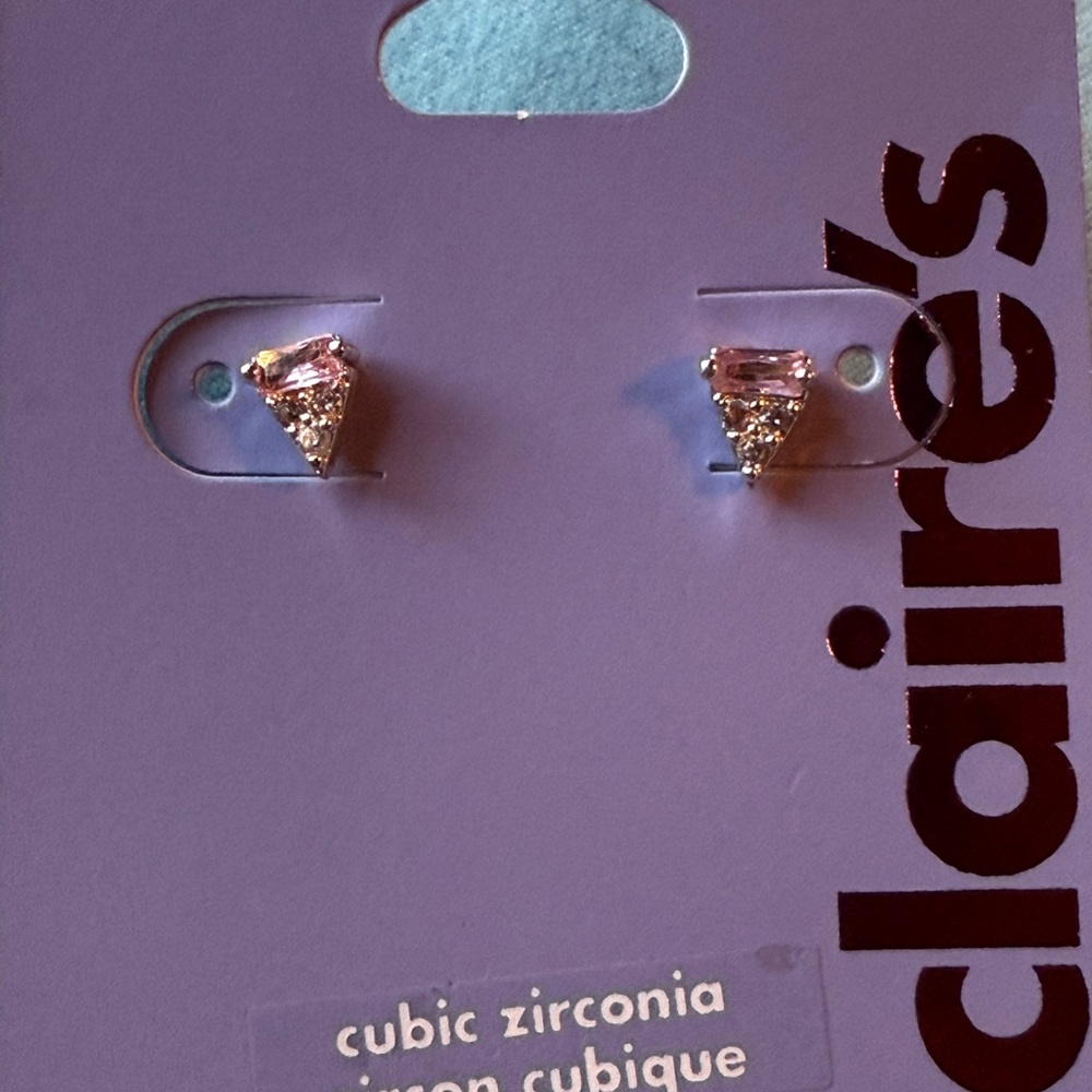 Claire's Pink Cubic Zirconia Earrings